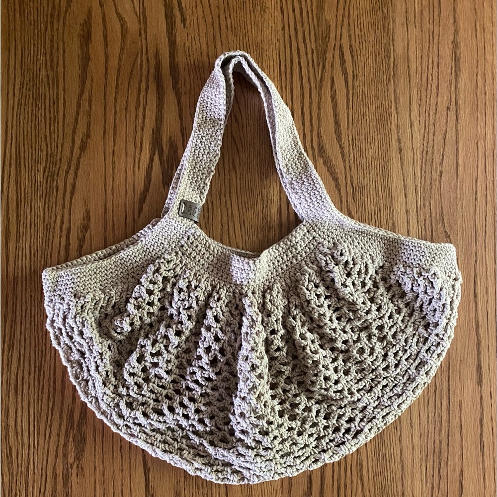Crocheted tan Shoulder market Bag with Mesh Design
100%cotton